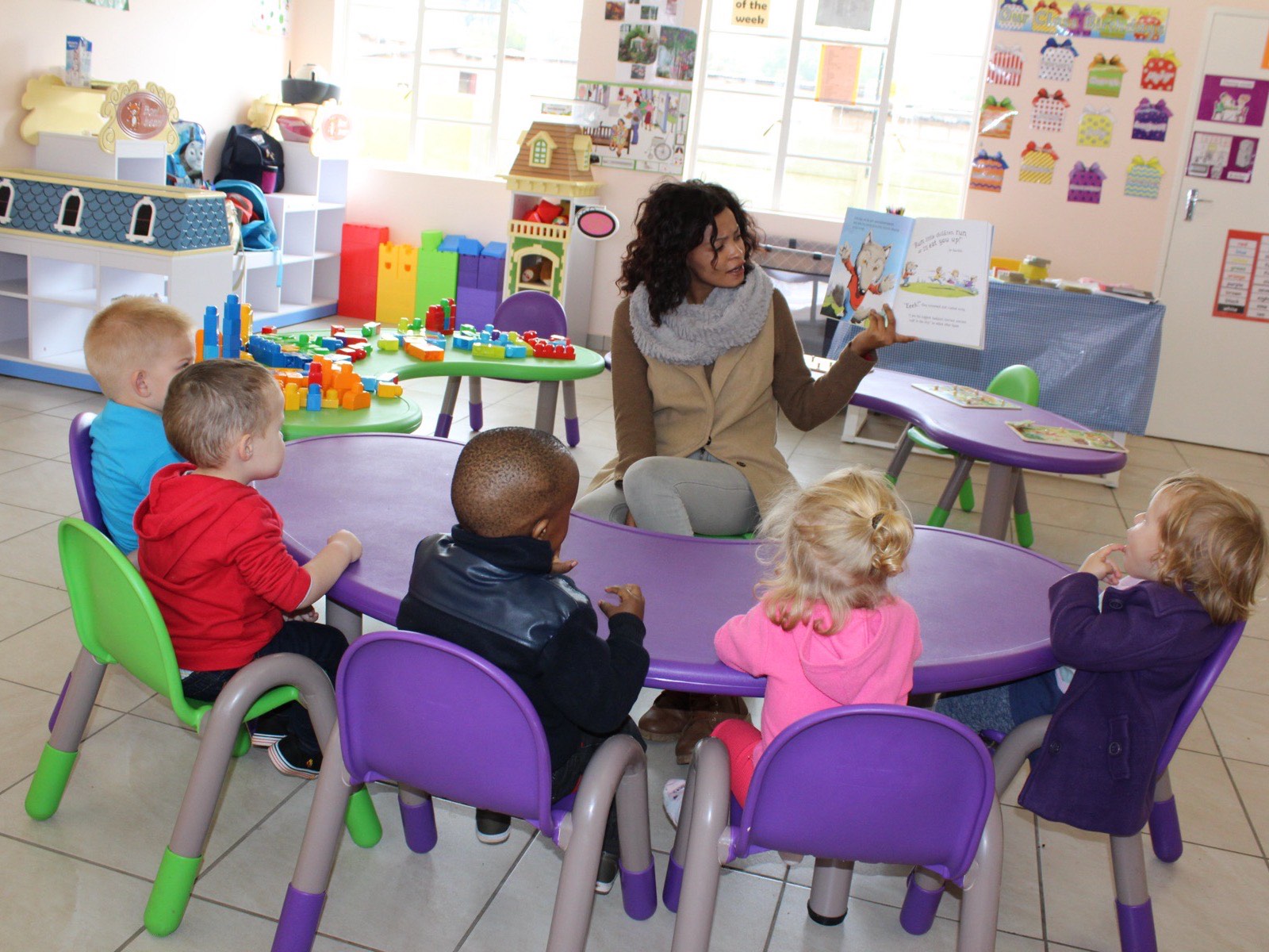 A young learner on the playground at a Hibiscus day care in Gaborone